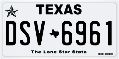 TX license plate DSV6961