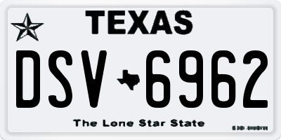 TX license plate DSV6962