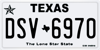TX license plate DSV6970