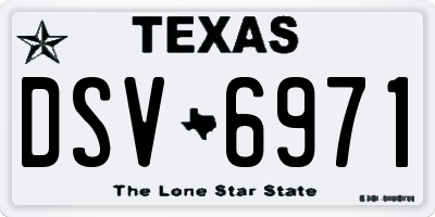 TX license plate DSV6971