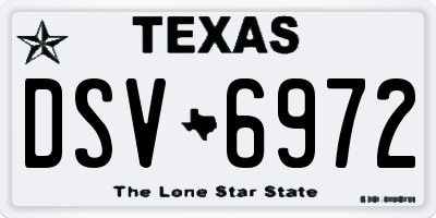 TX license plate DSV6972