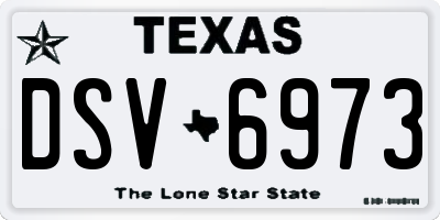 TX license plate DSV6973