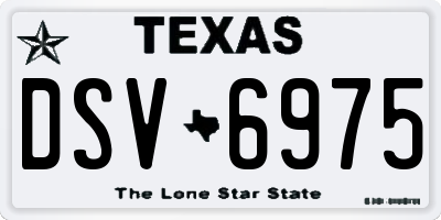 TX license plate DSV6975