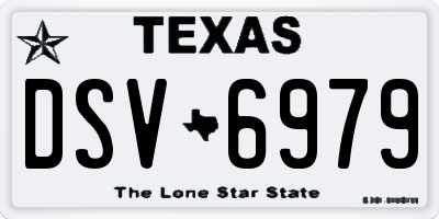 TX license plate DSV6979