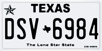 TX license plate DSV6984