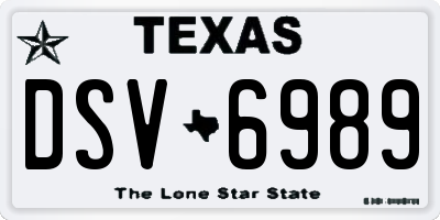 TX license plate DSV6989