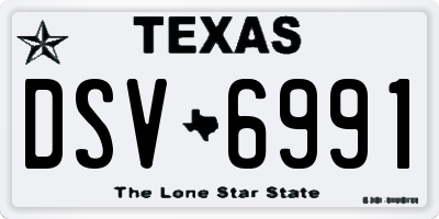 TX license plate DSV6991