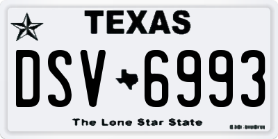 TX license plate DSV6993