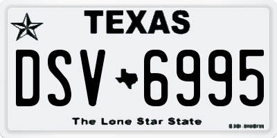 TX license plate DSV6995