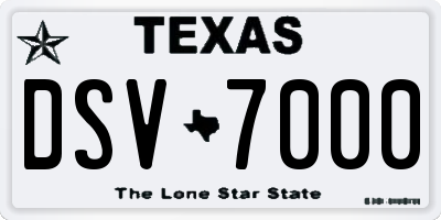 TX license plate DSV7000