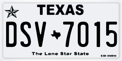 TX license plate DSV7015