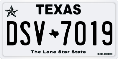 TX license plate DSV7019