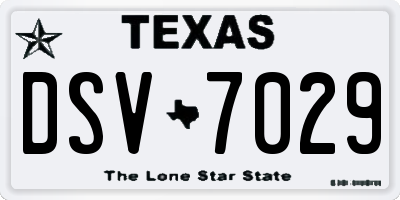 TX license plate DSV7029