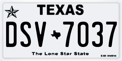 TX license plate DSV7037