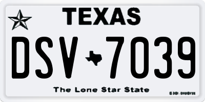 TX license plate DSV7039