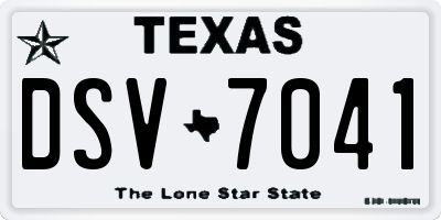 TX license plate DSV7041
