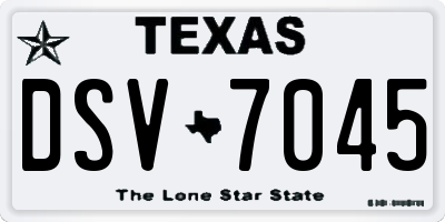 TX license plate DSV7045