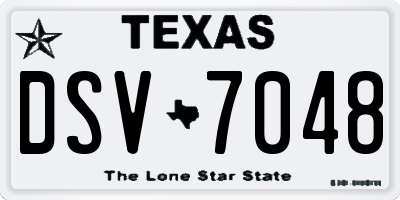 TX license plate DSV7048