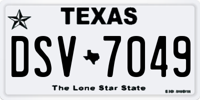 TX license plate DSV7049