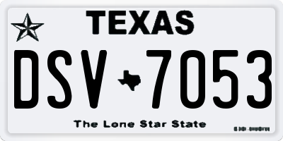 TX license plate DSV7053