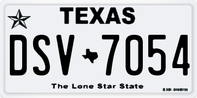 TX license plate DSV7054