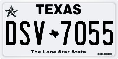 TX license plate DSV7055