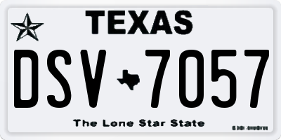 TX license plate DSV7057