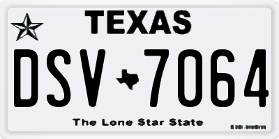 TX license plate DSV7064