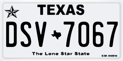 TX license plate DSV7067