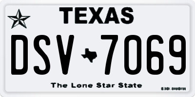 TX license plate DSV7069