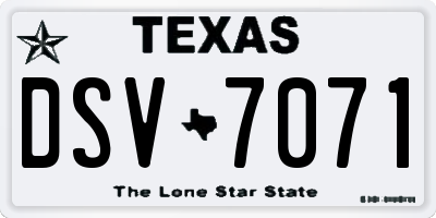 TX license plate DSV7071