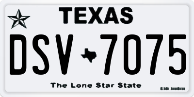 TX license plate DSV7075
