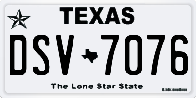 TX license plate DSV7076