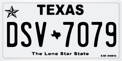 TX license plate DSV7079