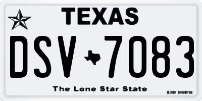 TX license plate DSV7083