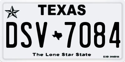 TX license plate DSV7084