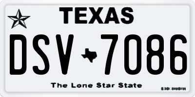 TX license plate DSV7086