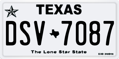TX license plate DSV7087