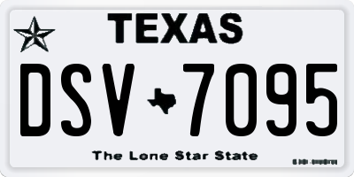 TX license plate DSV7095