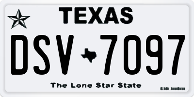 TX license plate DSV7097
