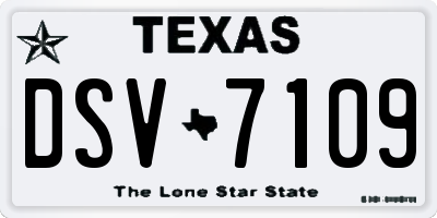 TX license plate DSV7109