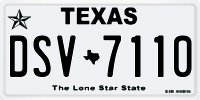 TX license plate DSV7110