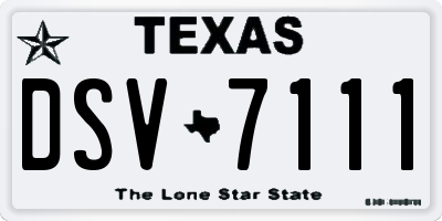 TX license plate DSV7111