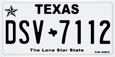 TX license plate DSV7112