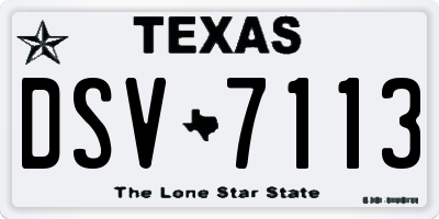 TX license plate DSV7113