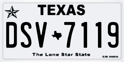 TX license plate DSV7119