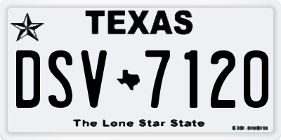 TX license plate DSV7120