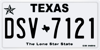TX license plate DSV7121