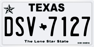 TX license plate DSV7127