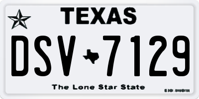 TX license plate DSV7129
